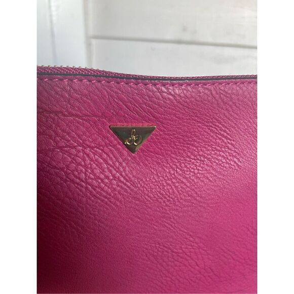 NWT Sam Edelman Chevron Suede Leather Patchwork Fringe Clutch Red/ Brown - Picture 12 of 15